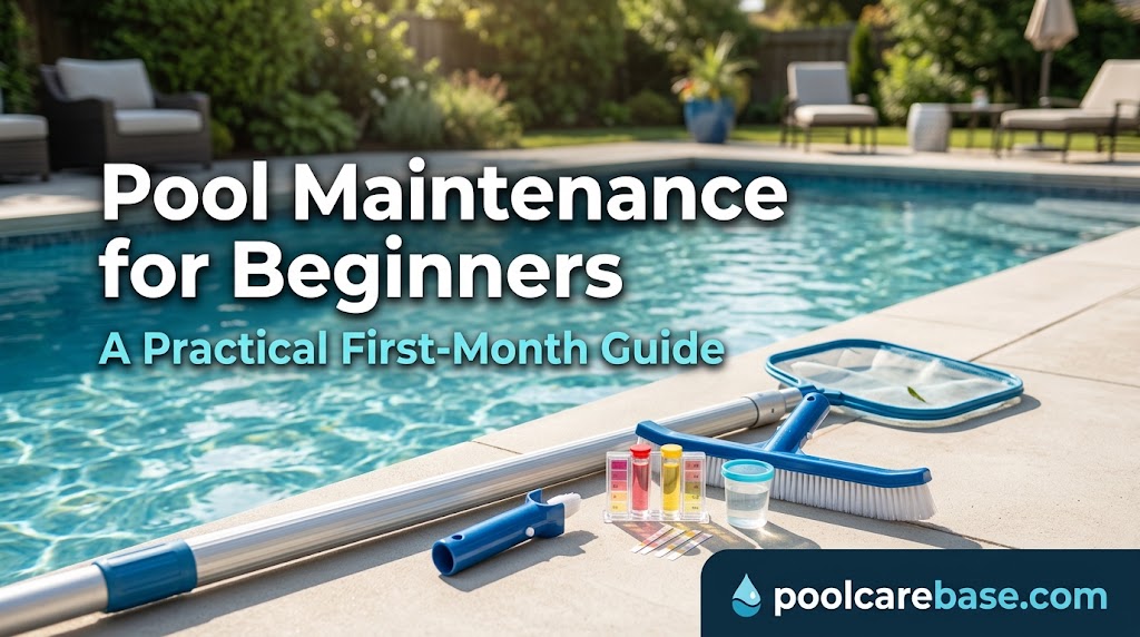 Pool maintenance for beginners first-month guide with swimming pool care and cleaning equipment